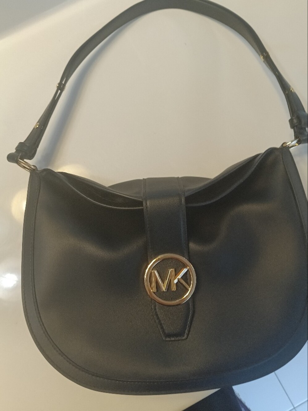 NWT Michael Kors Gabby Hobo Shoulder Bag - Black Vegan Leather
